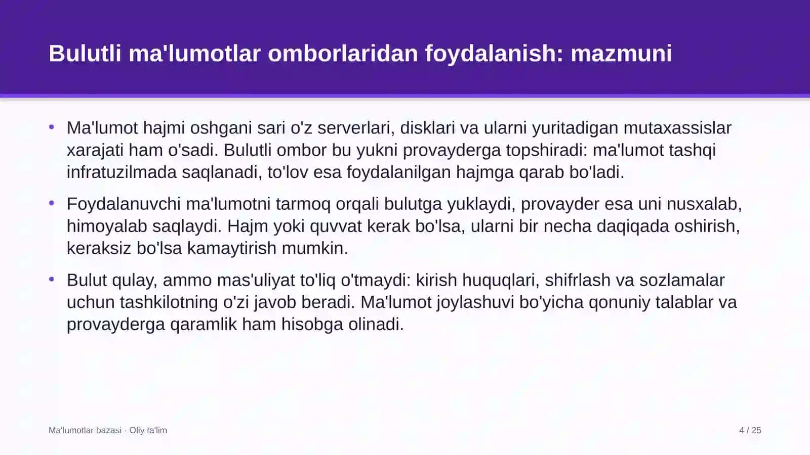 tezkor ovqatlanish shoxobchalarida bulutli ma'lumotlar omborlaridan foydalanish 1387 4