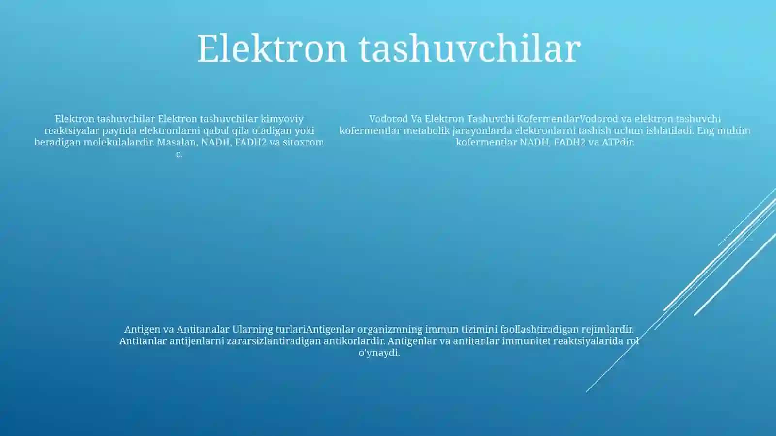 Vodorod Va Elektron Tashuvchi Kofermentlar. Antigen Va Antitanalar UlarningTurlari 4