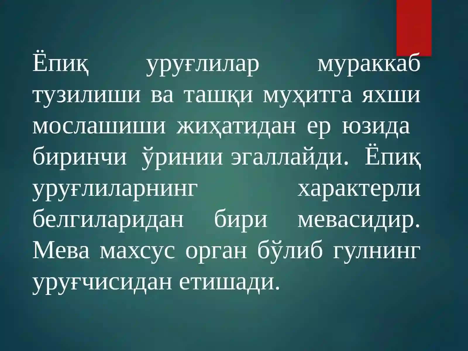 Епиқ уруғлилар 4