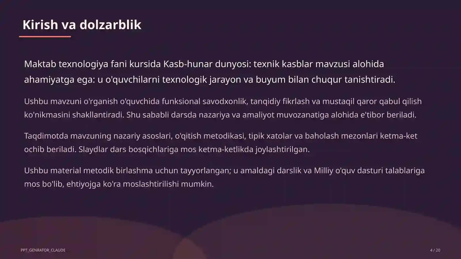 Kasb-hunar dunyosi: texnik kasblar (9-sinf) 4