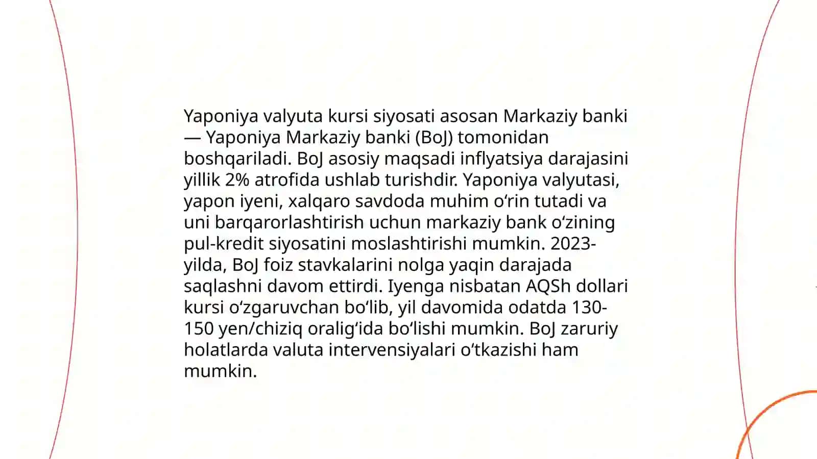 Reja: Yaponiya davlat valyuta siyosatini tahlil qilish 4