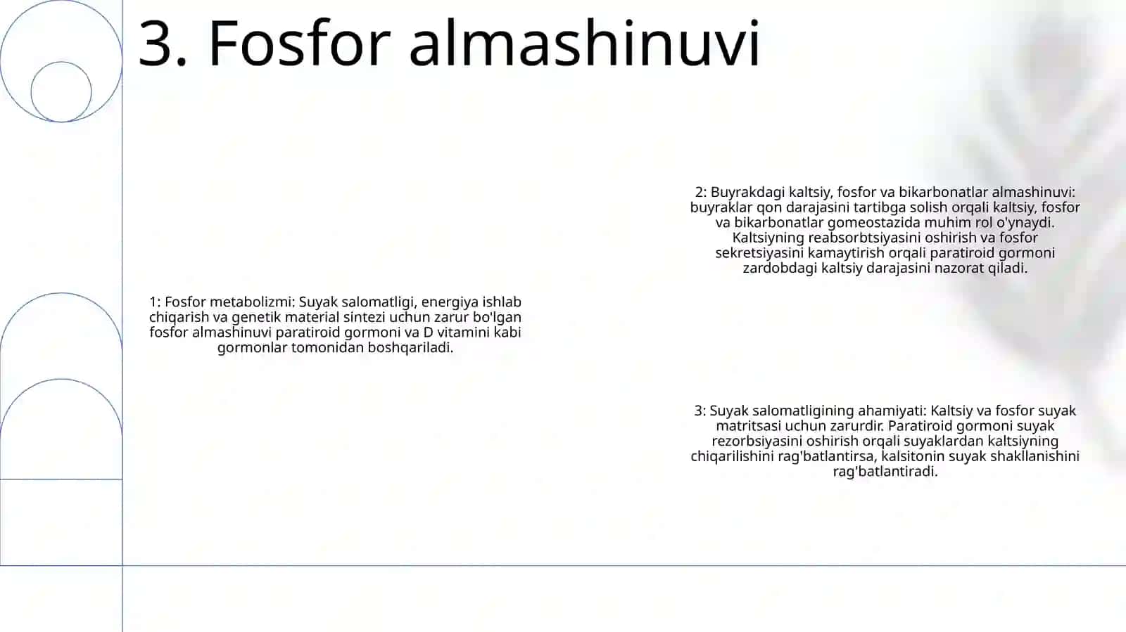 Buyrakda Kalsiy, Fosfor Va Bikarbonatlar Almashinuvining Ahamiyati 4