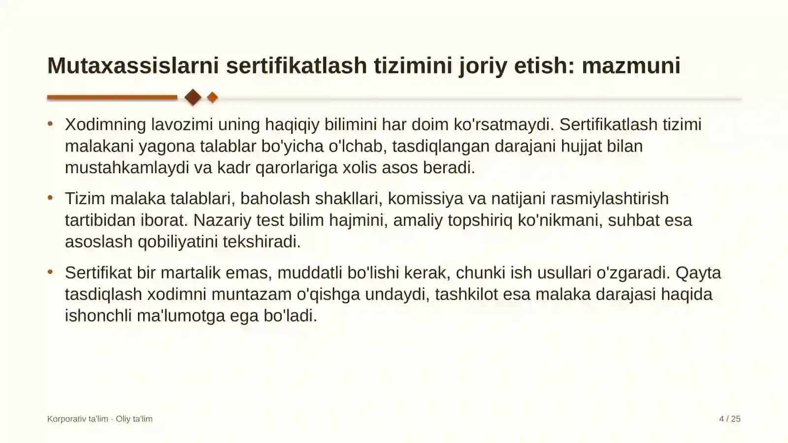 franchayzing tarmoqlarida mutaxassislarni sertifikatlash tizimini joriy etish 6218 4