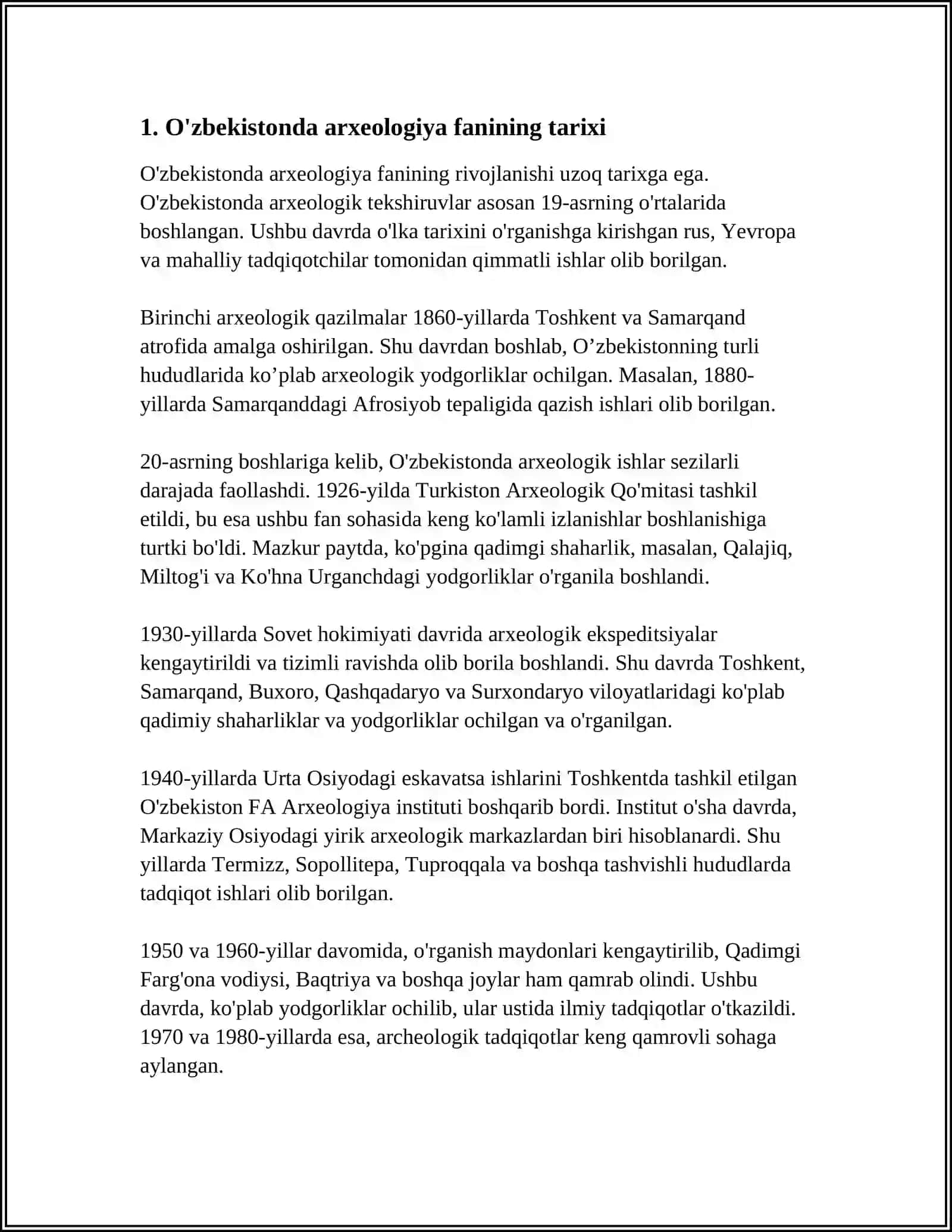 O'ZBEKISTONDA ARXEOLOGIYA FANNING RIVOJLANISHI 4