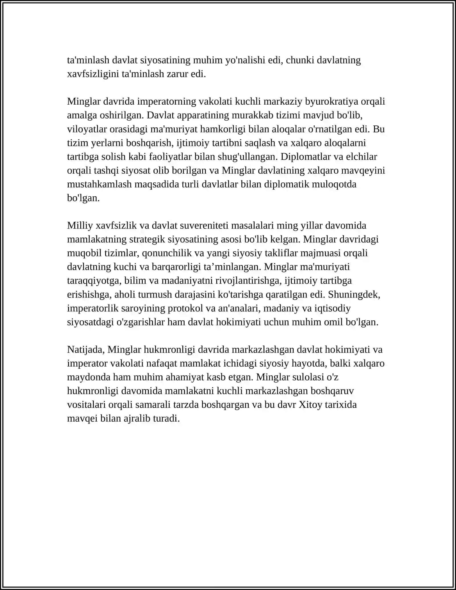 MINGLAR HUKMRONLIGI DAVRIDA SIYOSAT 4