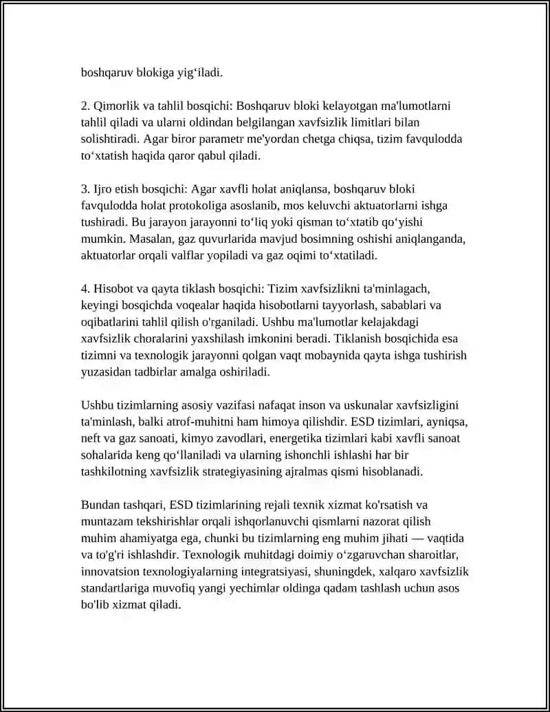TEXNOLOGIK JIHOZLARDAN SODIR BOʻLISHNI BARTARF QILUVCHI TEXNIK QURILMALAR TUZILISHI VA ISHLASH PRINSIPI 4