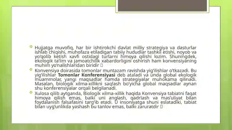 Biologik xilma-xillik haqida Konvensiya 4