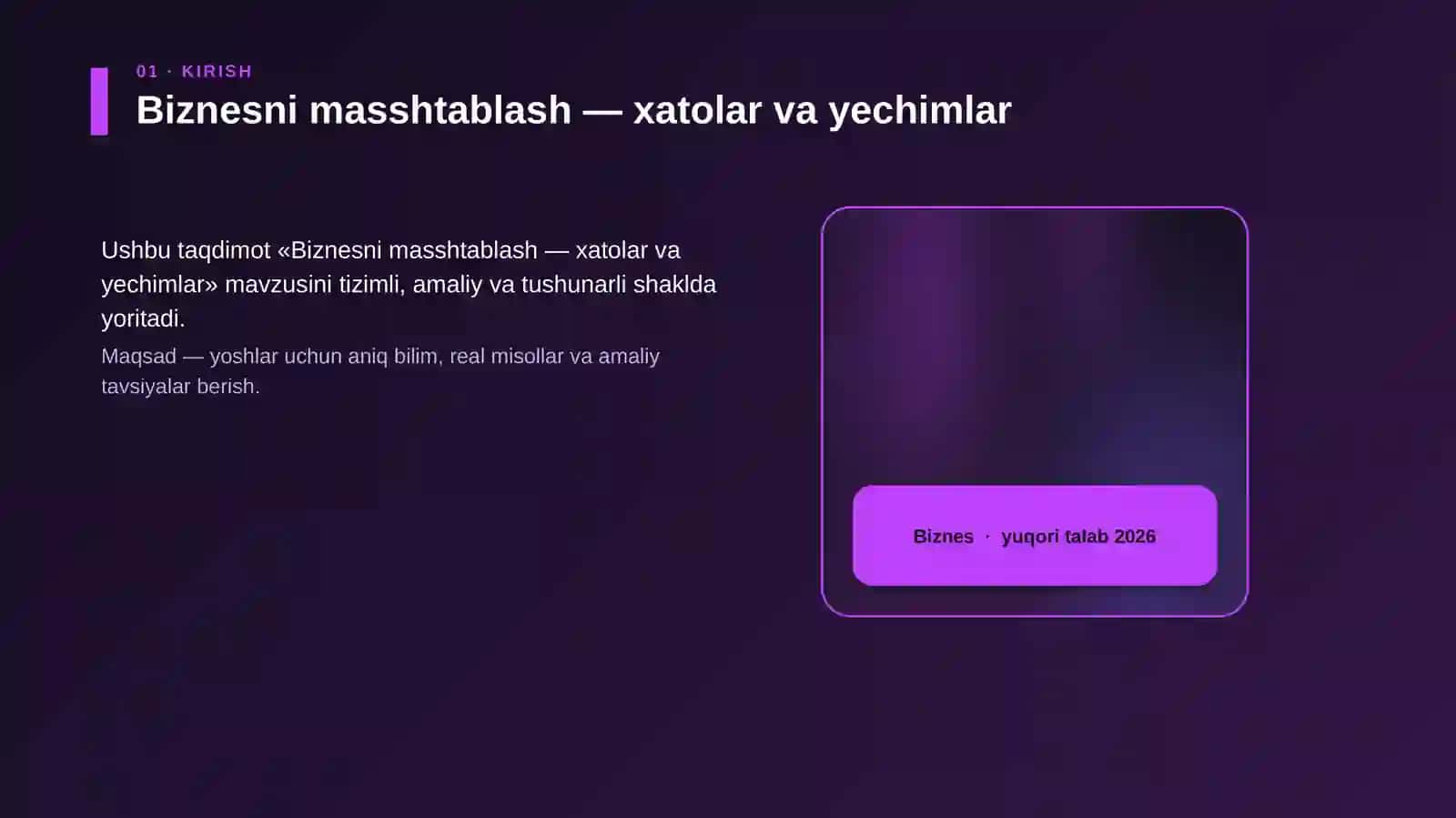Biznesni masshtablash — xatolar va yechimlar 4
