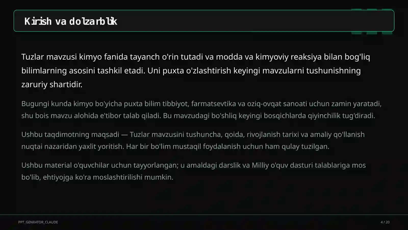 Tuzlar (8-sinf) 4