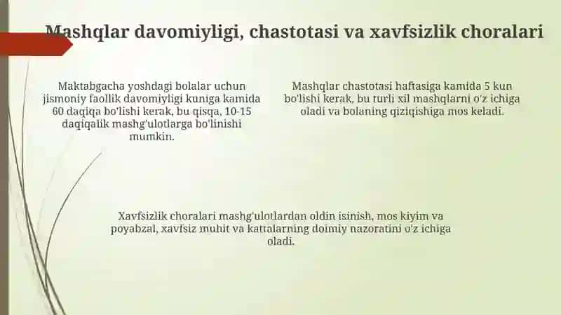 Maktabgacha yoshdagi bolalar uchun jismoniy mashqlar 4