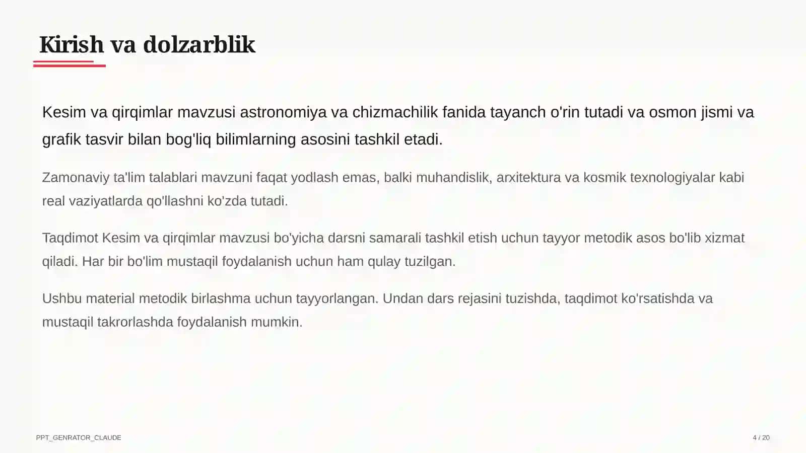 Kesim va qirqimlar (9-sinf) 4