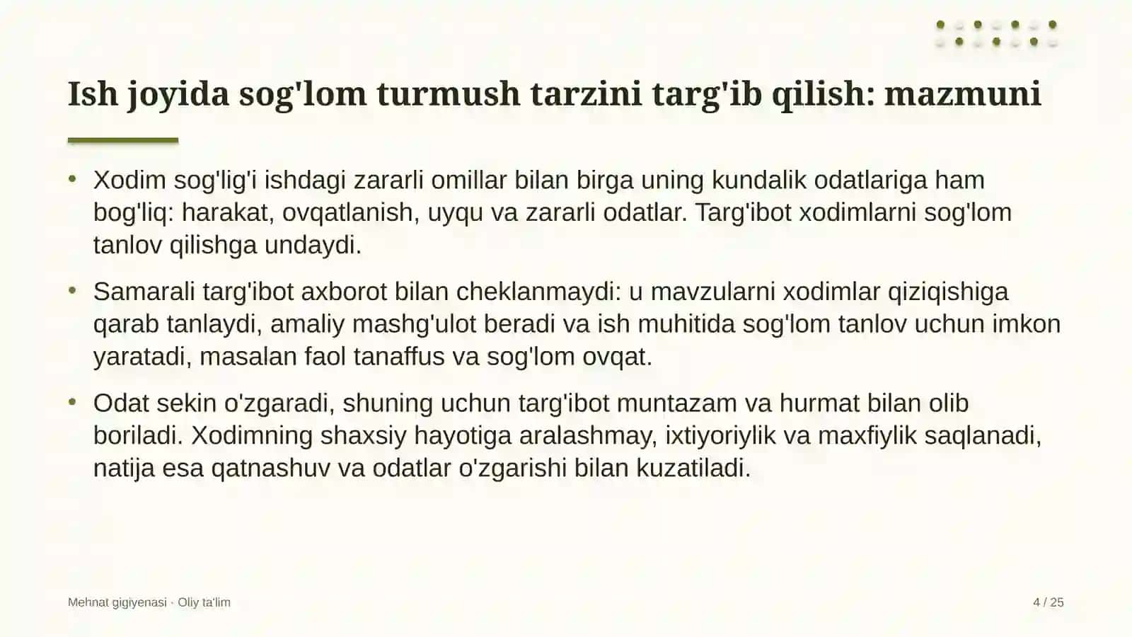mediatsiya markazlarida ish joyida sog'lom turmush tarzini targ'ib qilish 8748 4