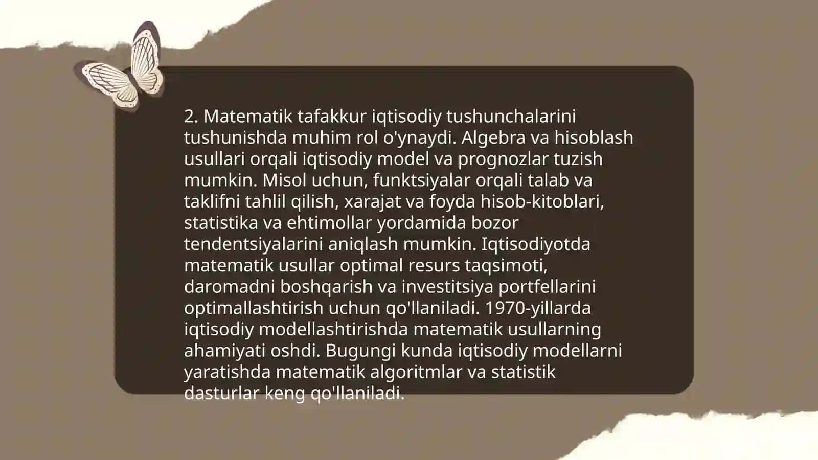 Boshlang'ich sinf matematikasi va matematika darslarida iqtisodiy savodxonliki shakllantirishning bosqichlari orasidagi uzviylik 4