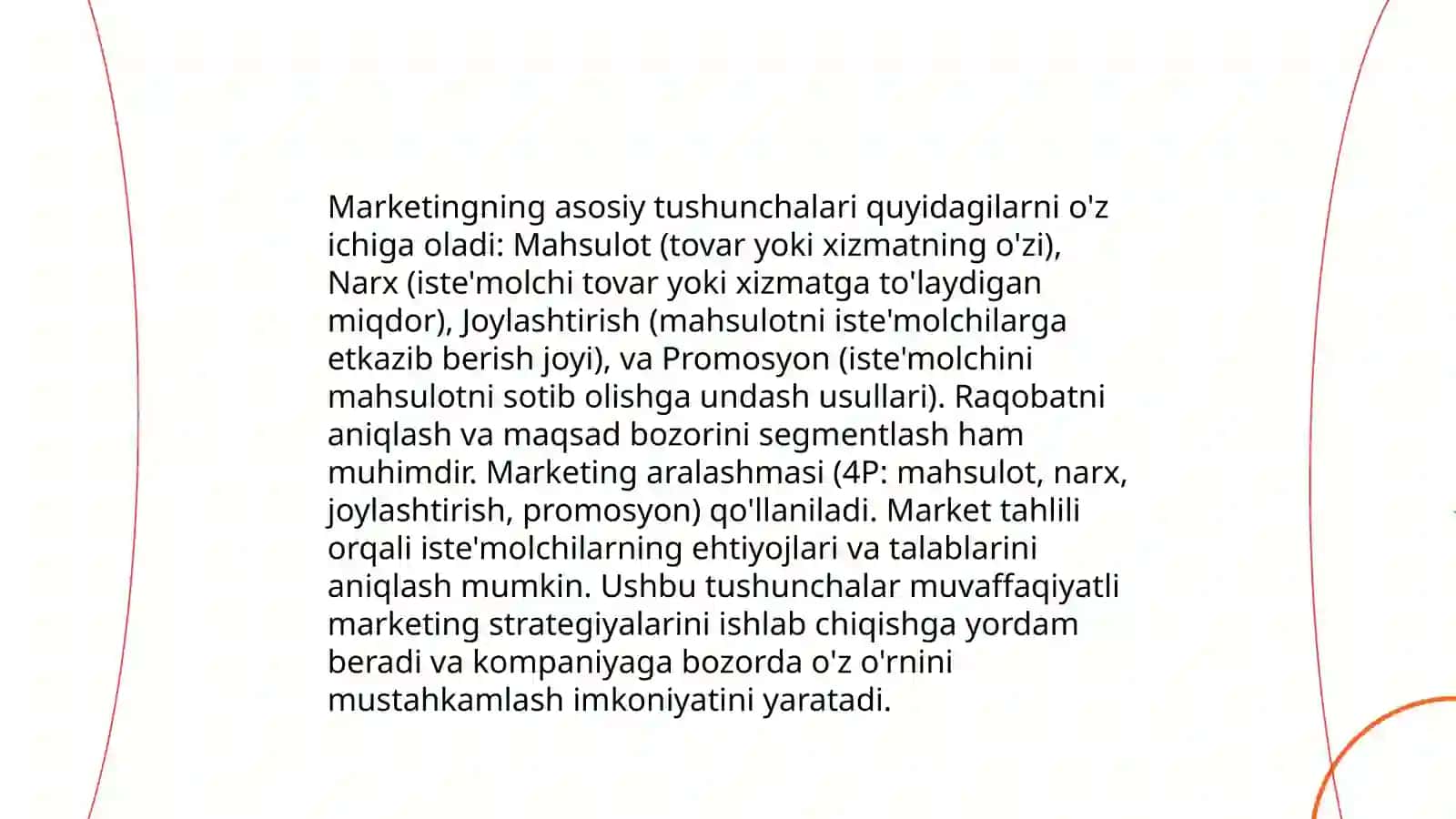 Marketing tushunchasi va marketing jarayoni 4