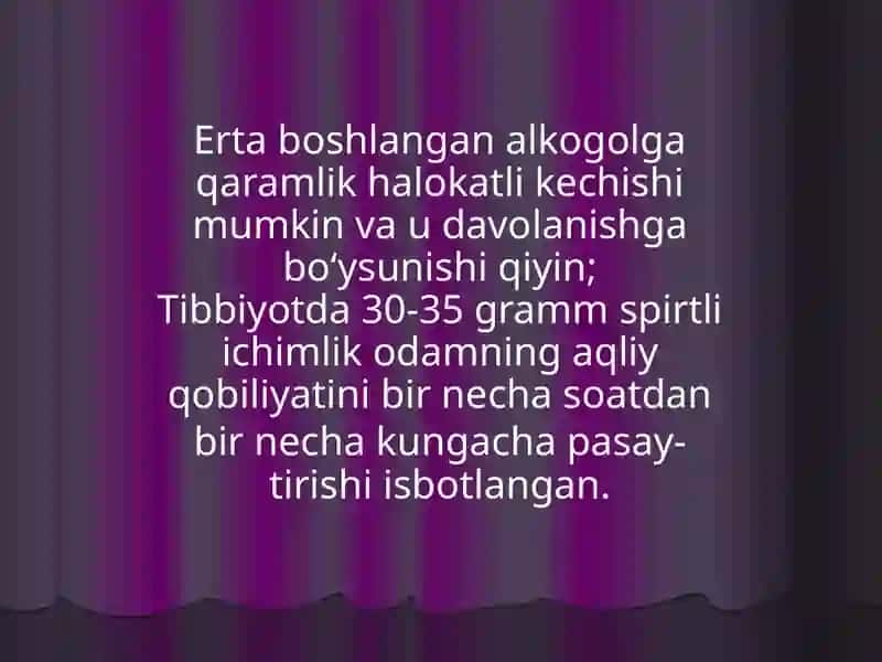Kishining yoshlik davrida alkogol­ning ta’siri 4