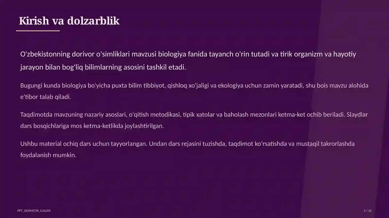 O'zbekistonning dorivor o'simliklari (6-sinf) 4