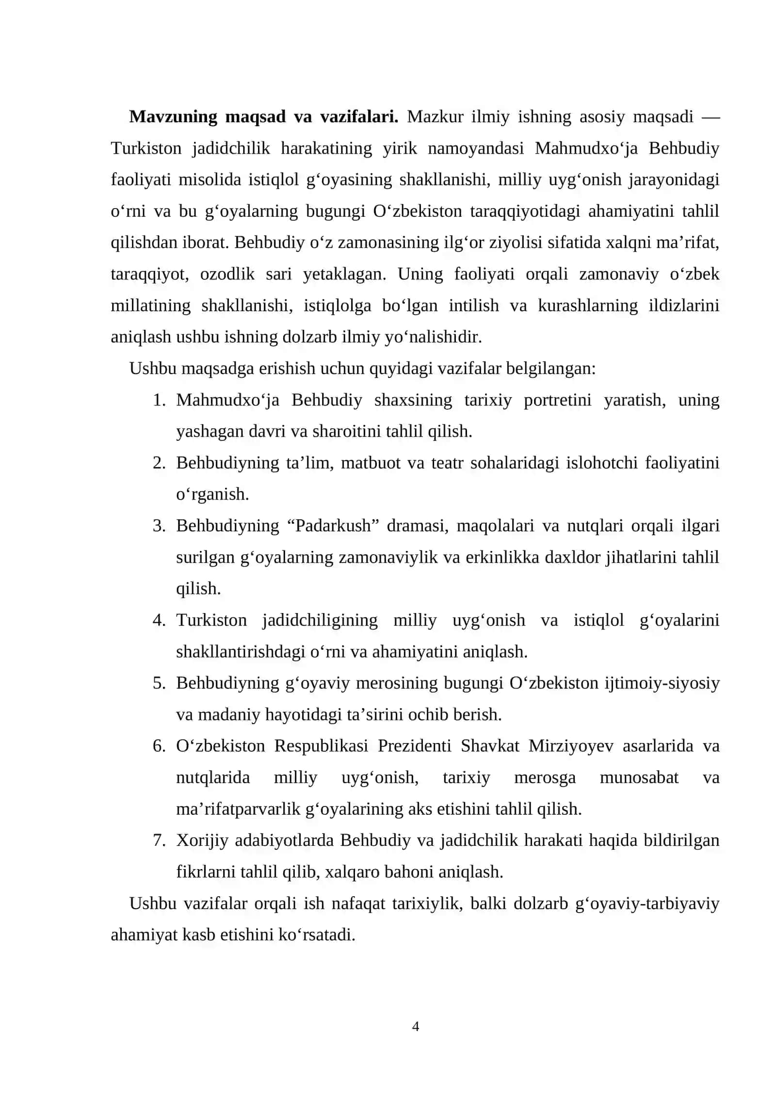Istiqlol uchun kurashgan milliy taraqqiyparvarlar (Behbudiy faoliyati misolida) 4