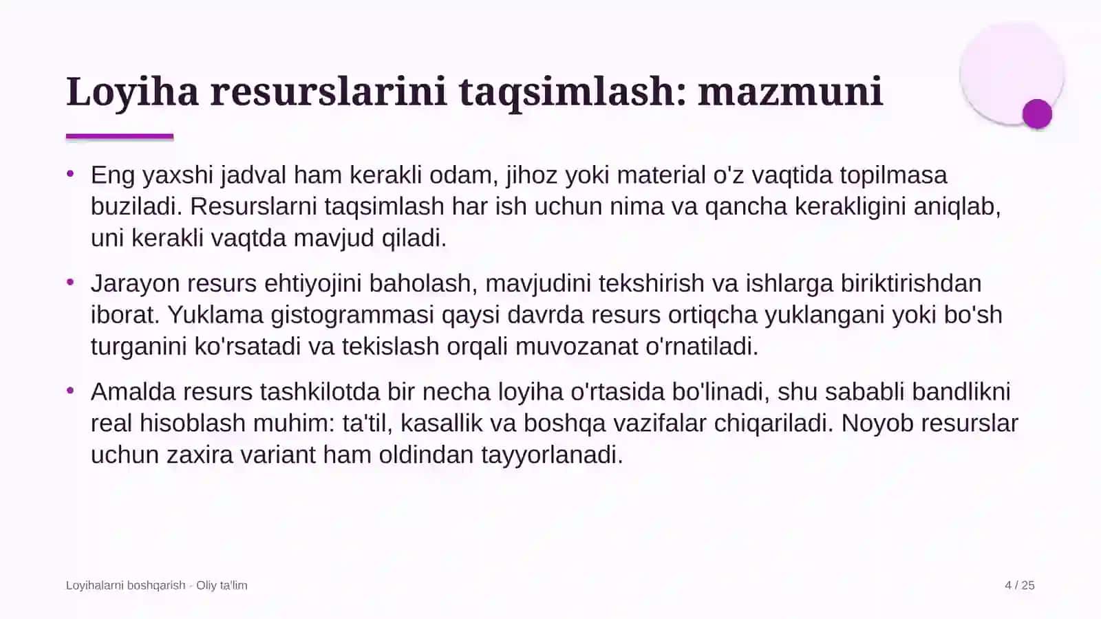 g'aznachilik tizimida loyiha resurslarini taqsimlash 2692 4