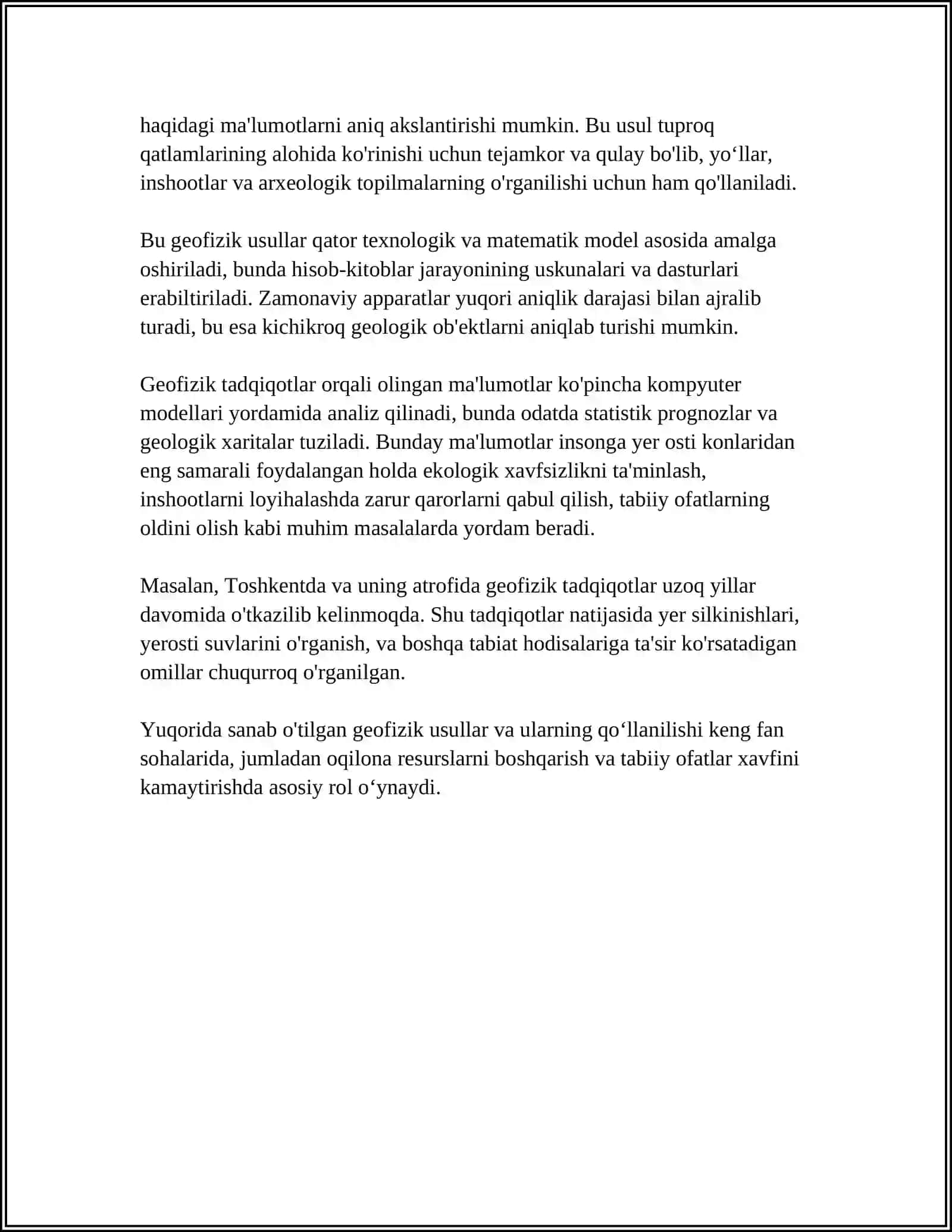 GEOTEXNIKA MUHANDISLIGI FANINI GEOFIZIKA FANI BILAN BOG’LIQLIGI 4