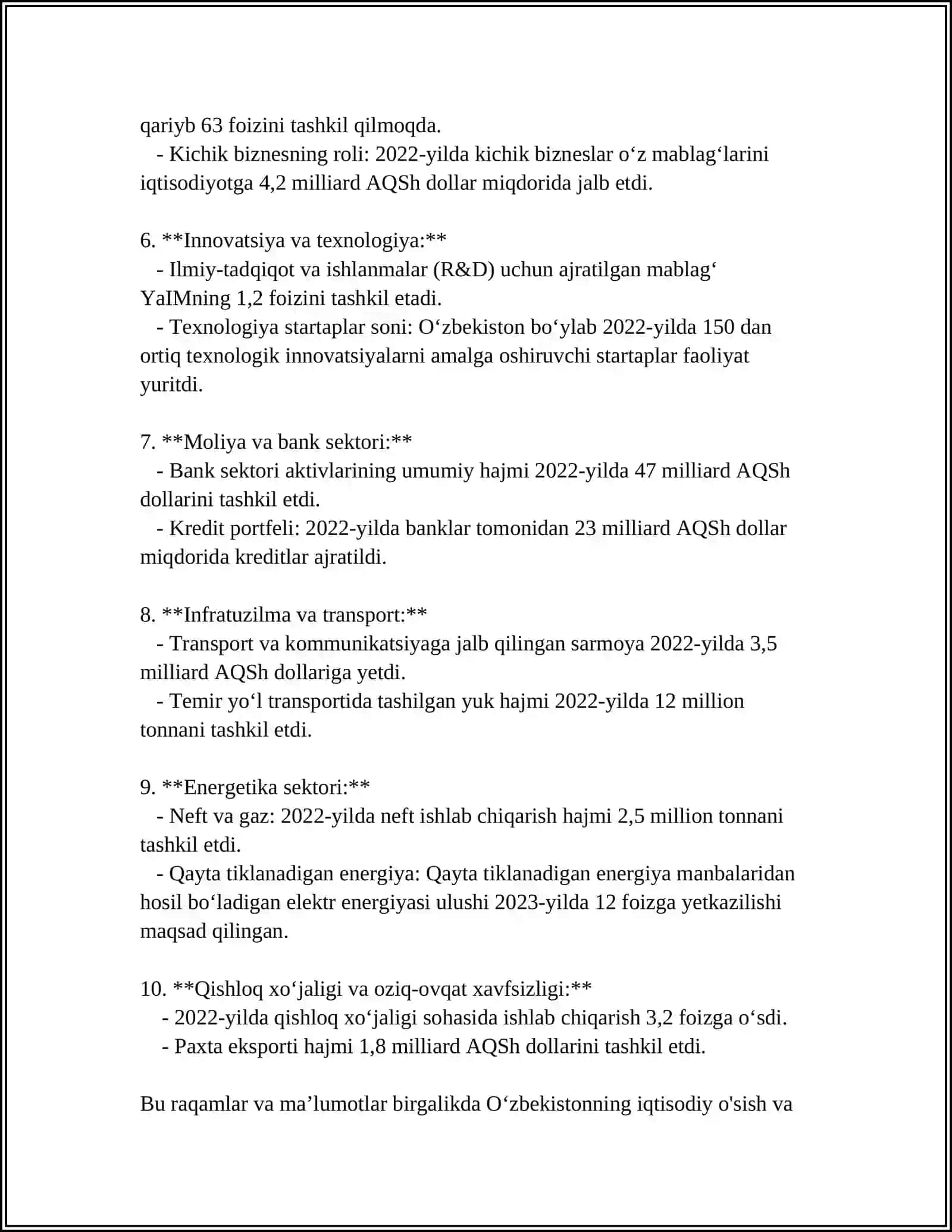 Iqtisodiy o'sish va raqobatbardoshlik strategiyasi 4