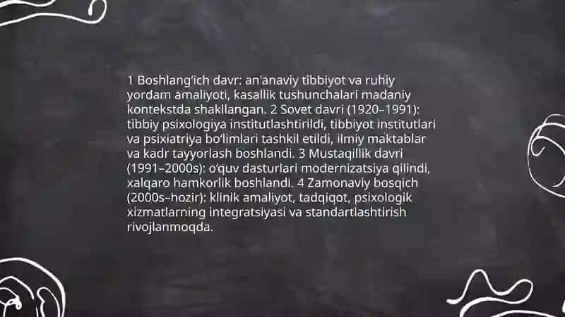 Tibbiy psixologiya fanining tarixi amaliy ahamiyati va o‘rganish uslublari 4
