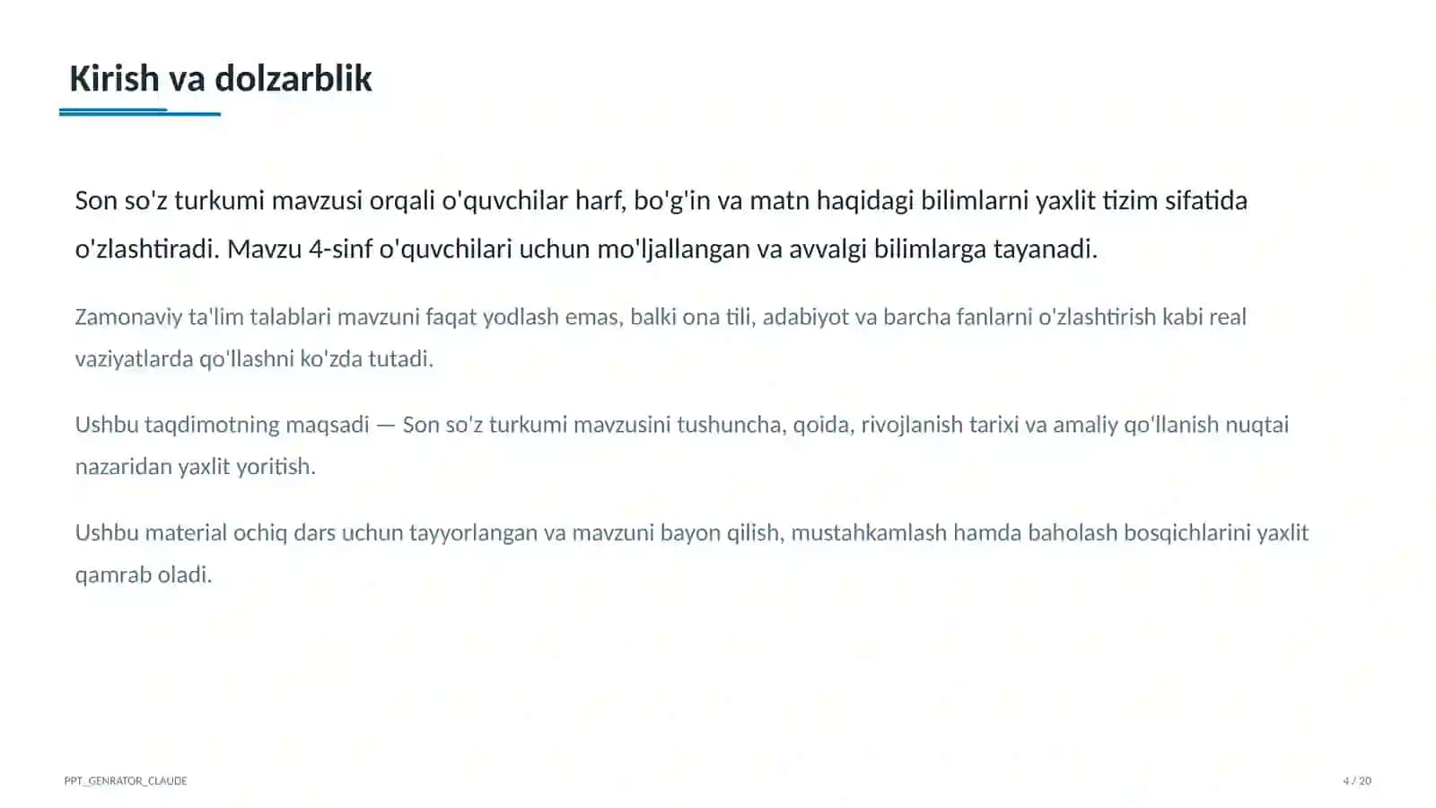 Son so'z turkumi (4-sinf) 4