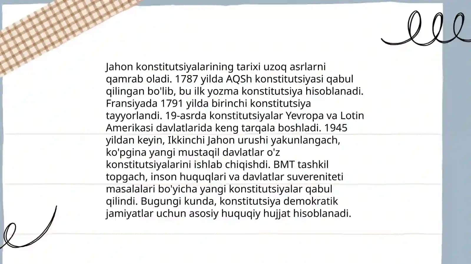 Konstitutsiyada jahon konstitutsiyaviy rivojlanish tajribalari hamda milliy qadryatlarning aks etishi 4