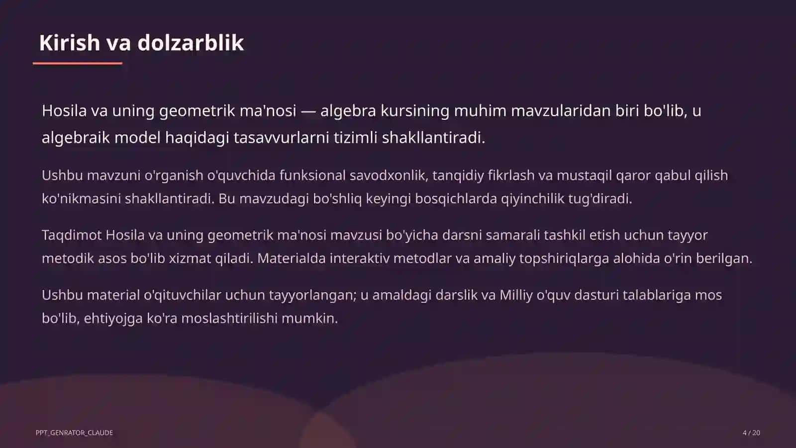Hosila va uning geometrik ma'nosi (11-sinf) 4