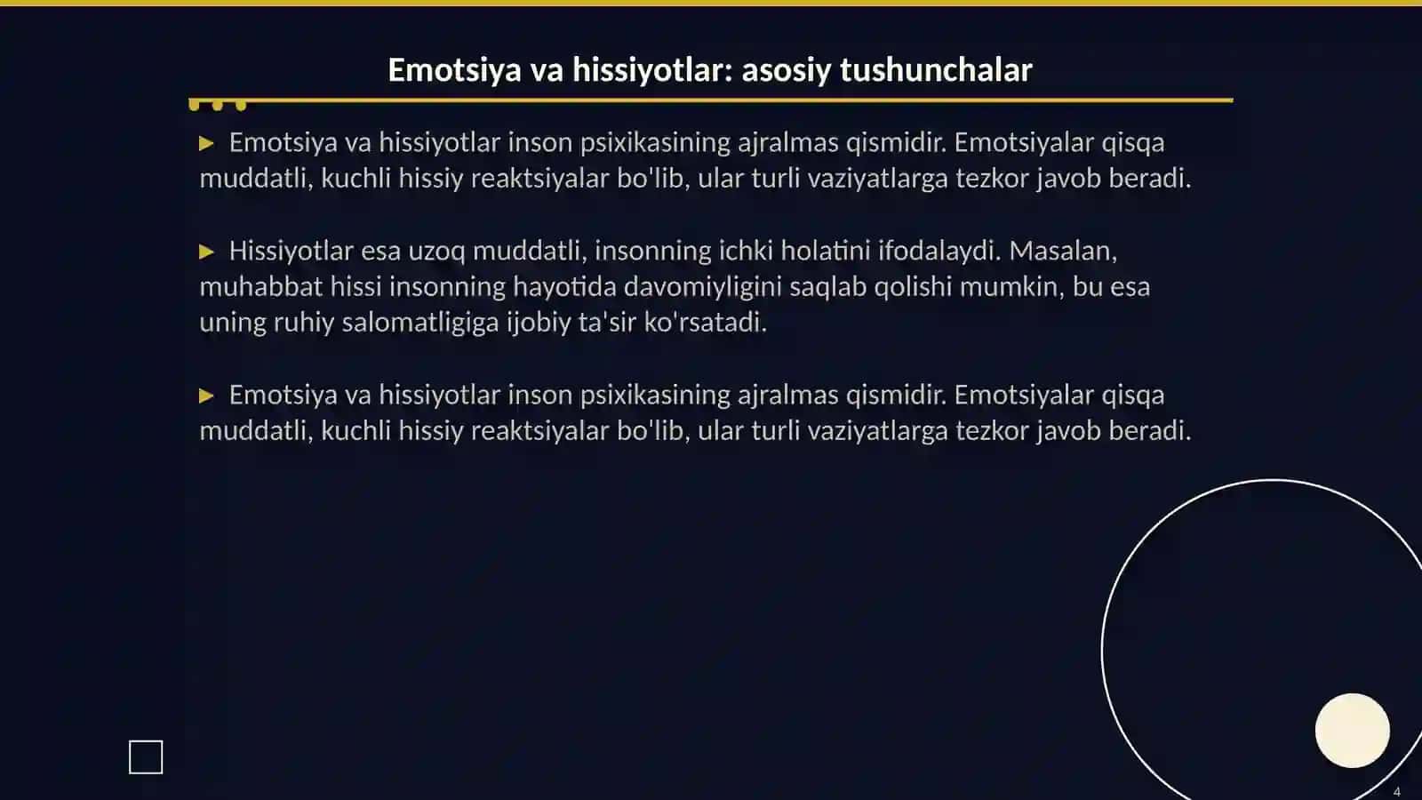 Shaxsning hissiy holatlari. Emotsiya va hissiyot. Iroda 4