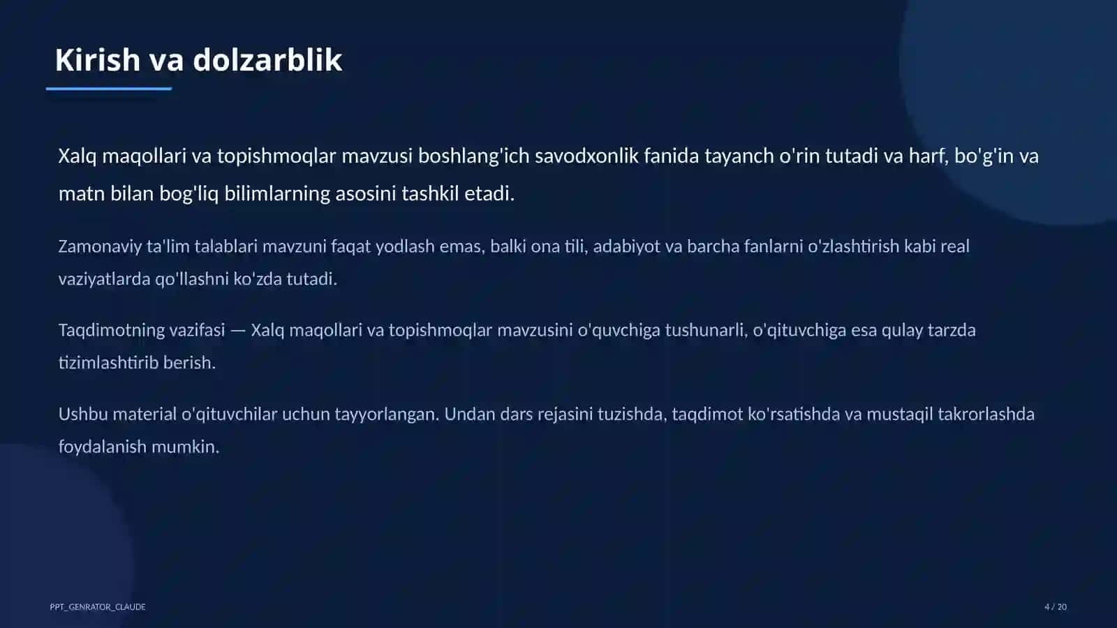 Xalq maqollari va topishmoqlar (2-sinf) 4