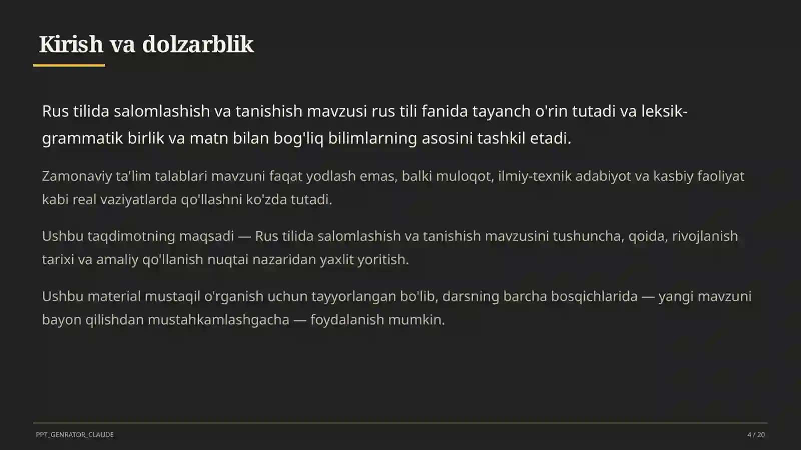 Rus tilida salomlashish va tanishish (2-sinf) 4