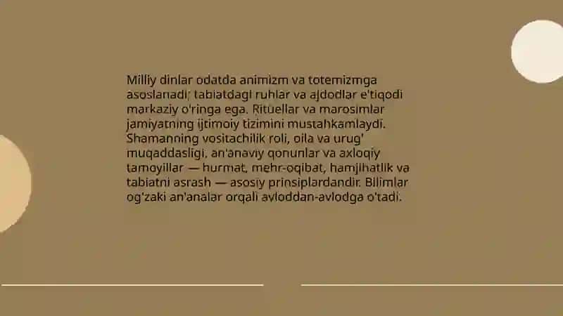 Milliy dinlar 4