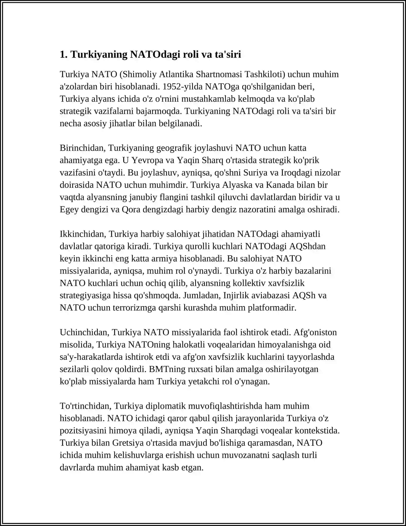 XALQARO MUNOSABATLARDA TURKIYANING POZITSIYASI 4