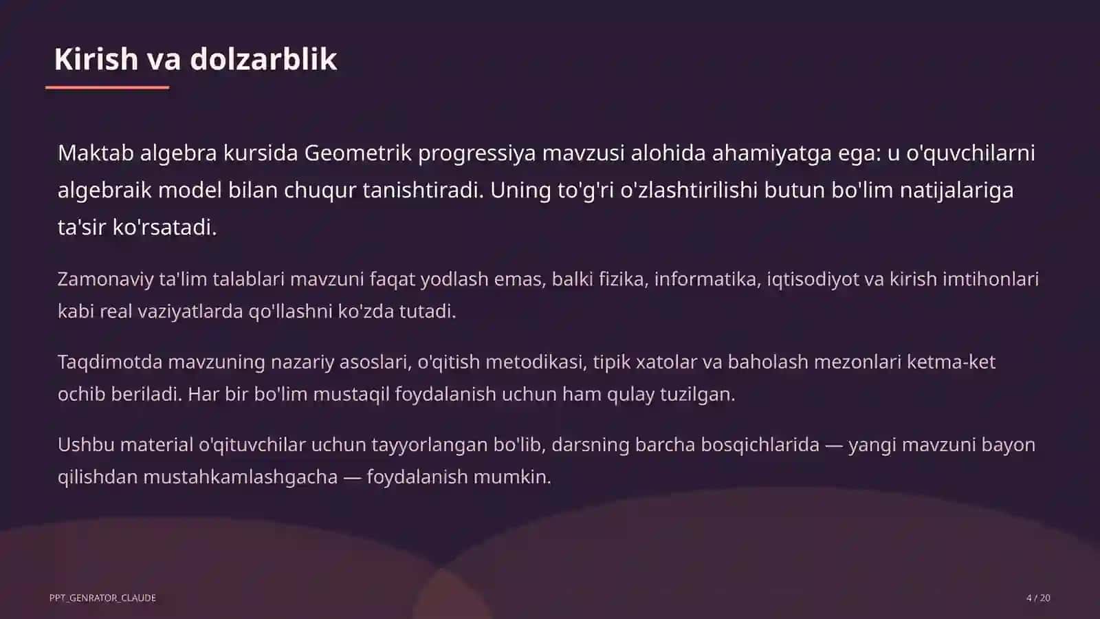 Geometrik progressiya (9-sinf) 4