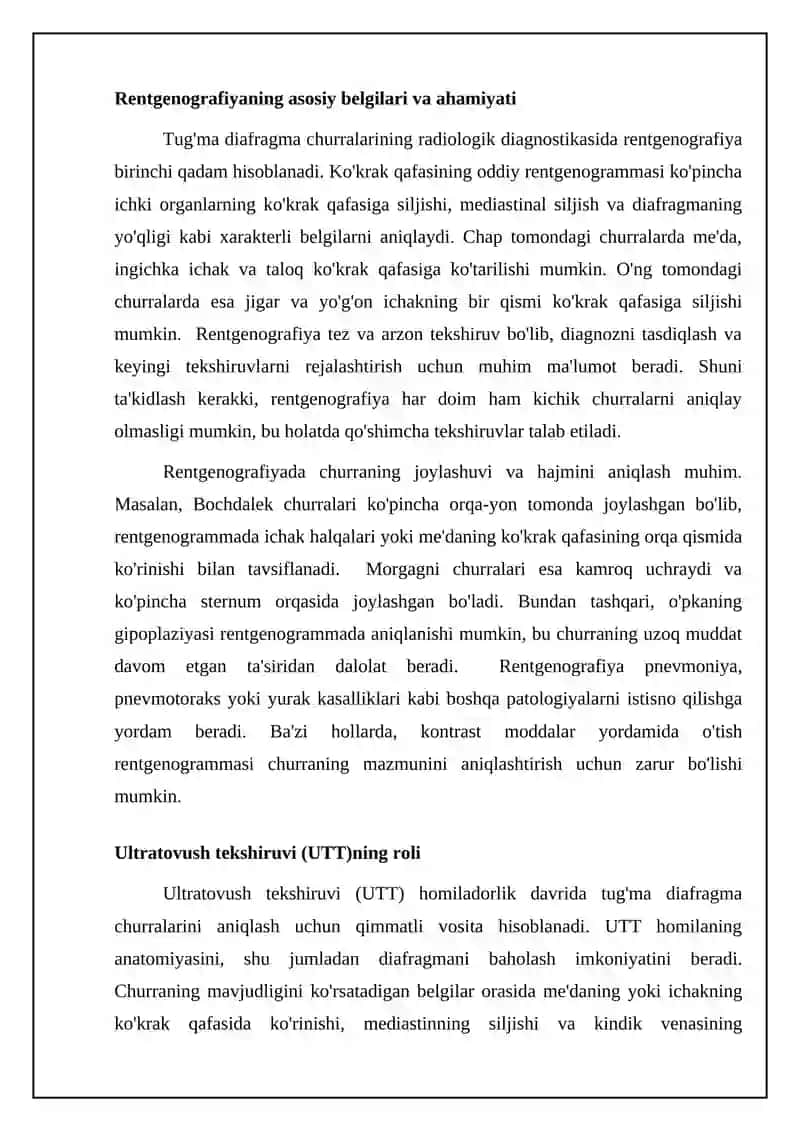 "Bolalarda tug‘ma diafragmal churralarni differensial nur tashxisi" 4