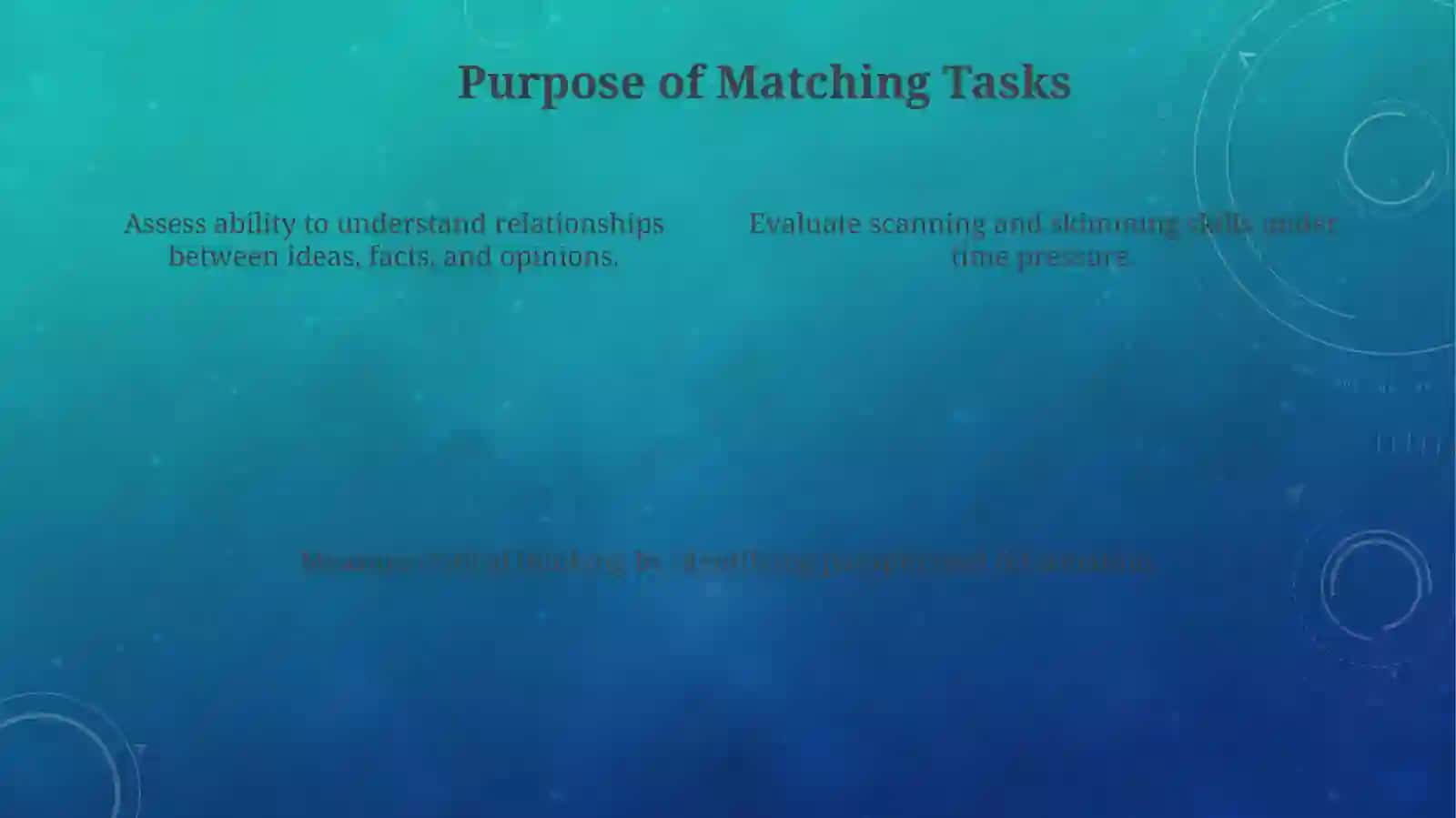 Matching Statements 4
