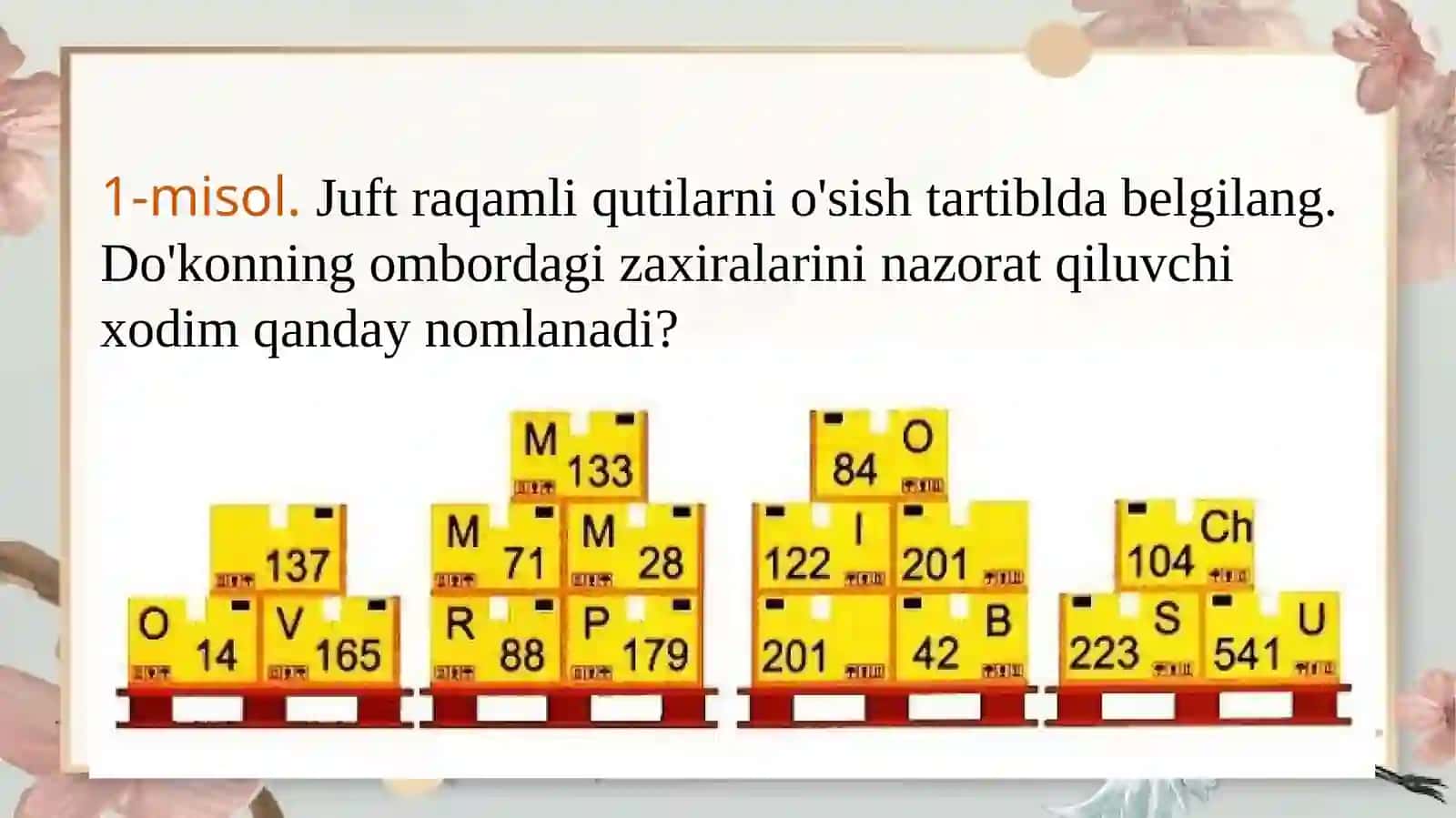 45-DARS. Burchakli bo’lish 4