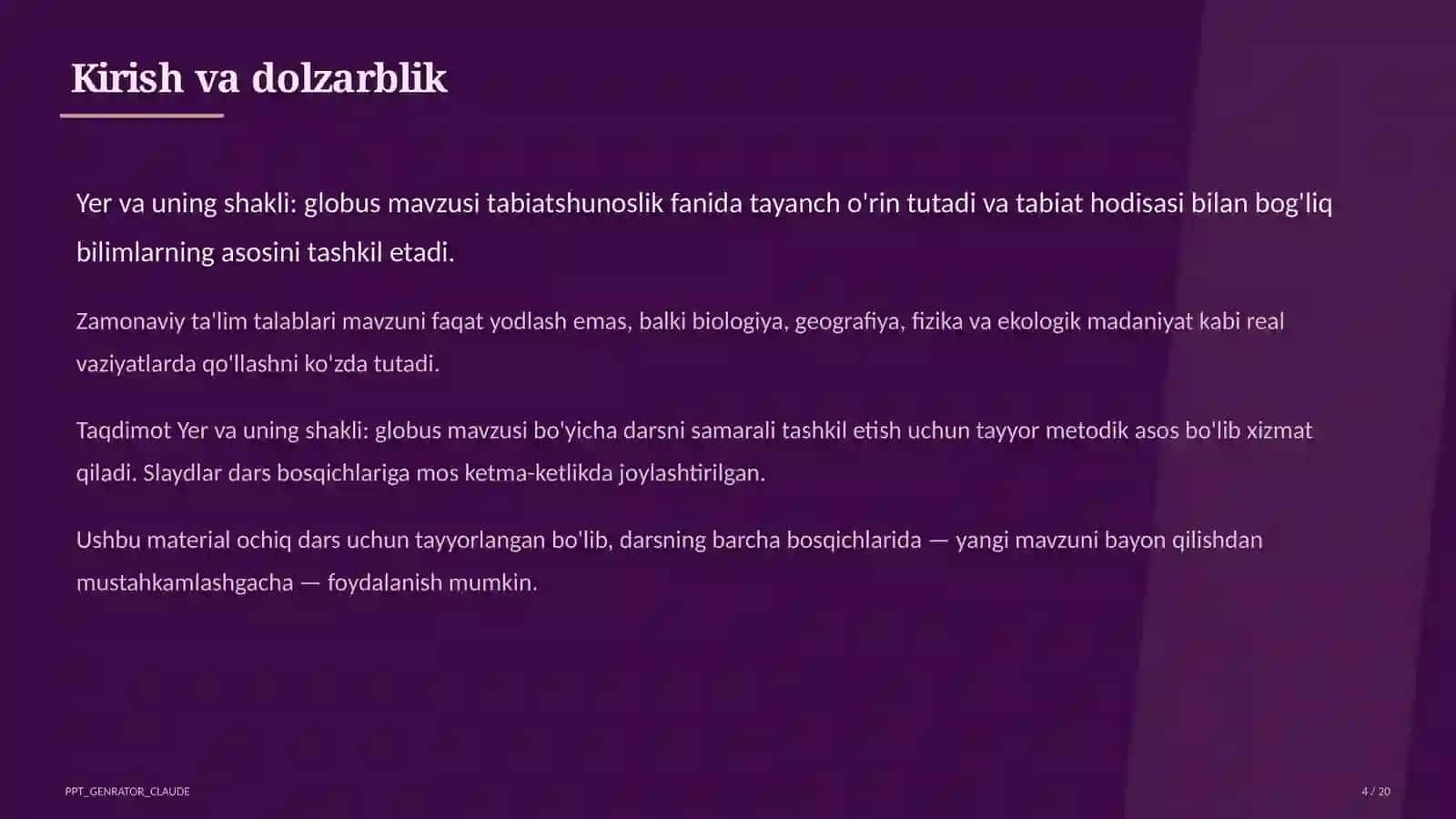 Yer va uning shakli: globus (3-sinf) 4
