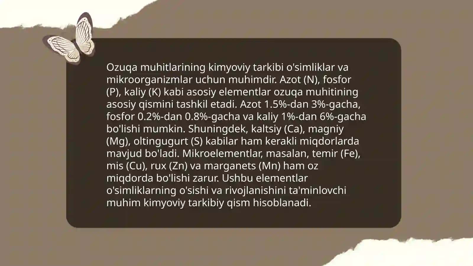 Ozuqa muhitlar,ularning tasnifi 4