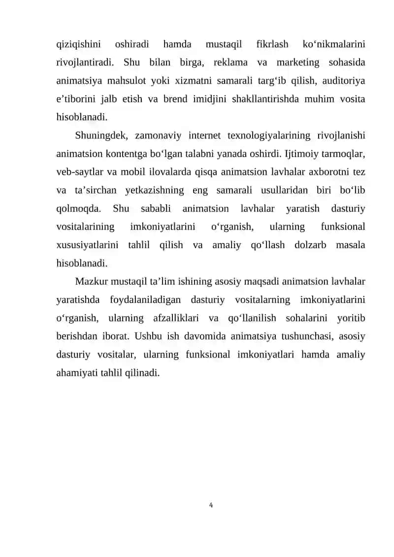 Animatsion lavhalar yaratish dasturiy vositalari imkoniyatlari 4