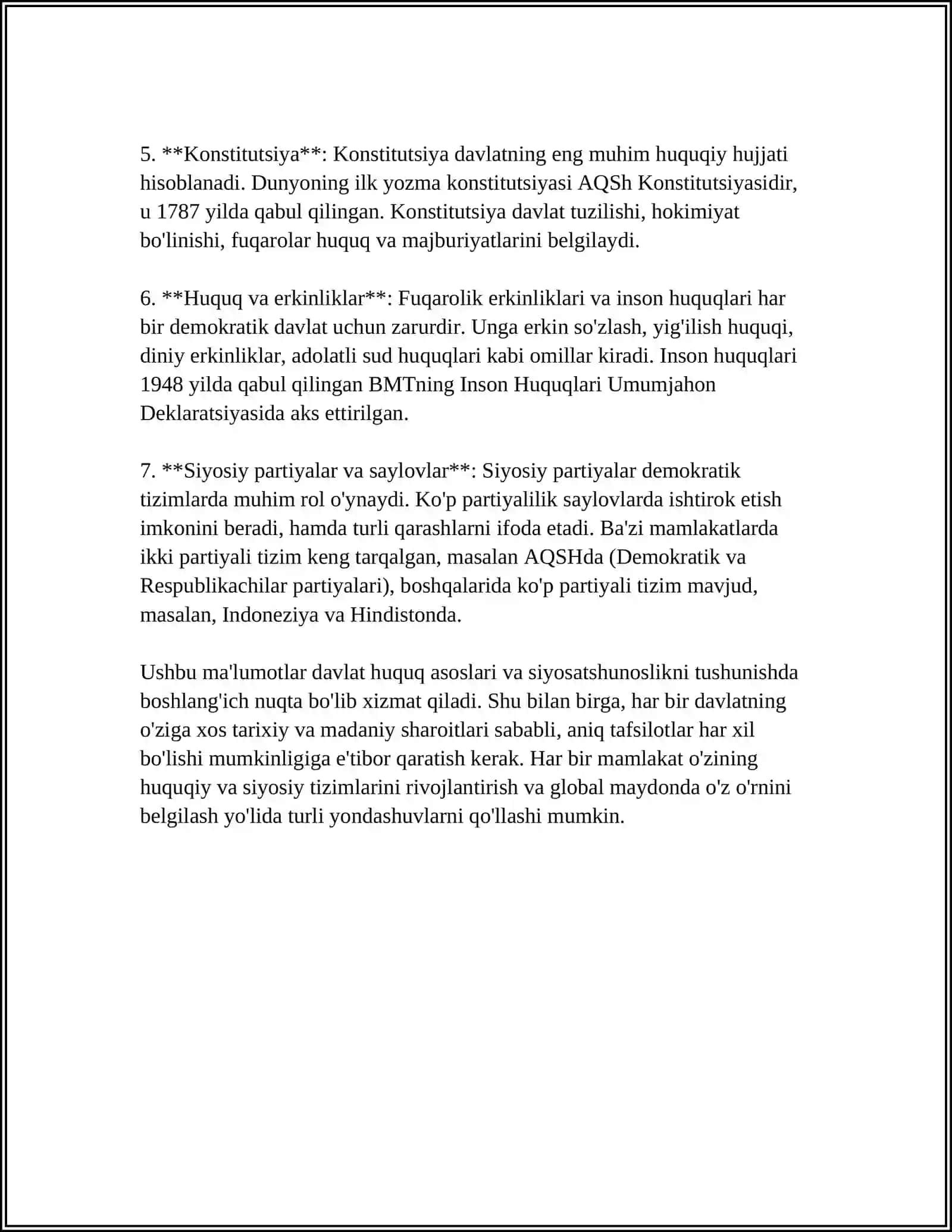DAVLAT HUQUQ ASOSLARI FANI BOSHQA FANLAR BILAN ALOQASI 4
