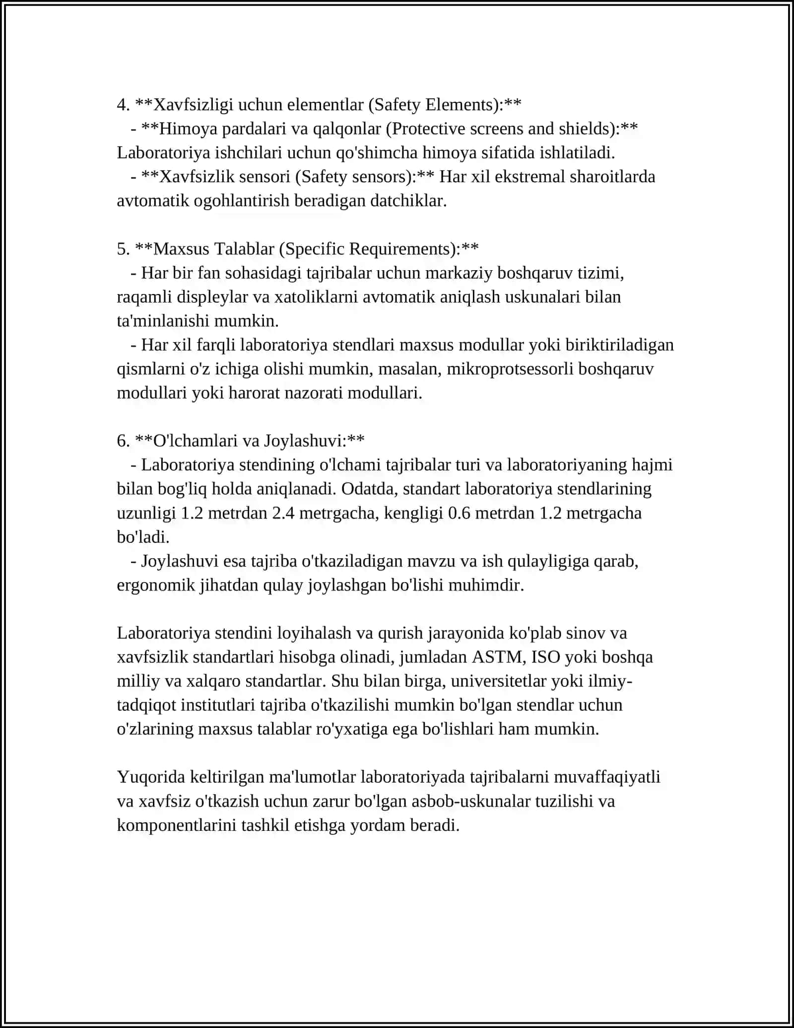 AMALIY MASHGʻULOT UNIVERSAL LABORATORIYA STENTI BILAN TANISHISH 4