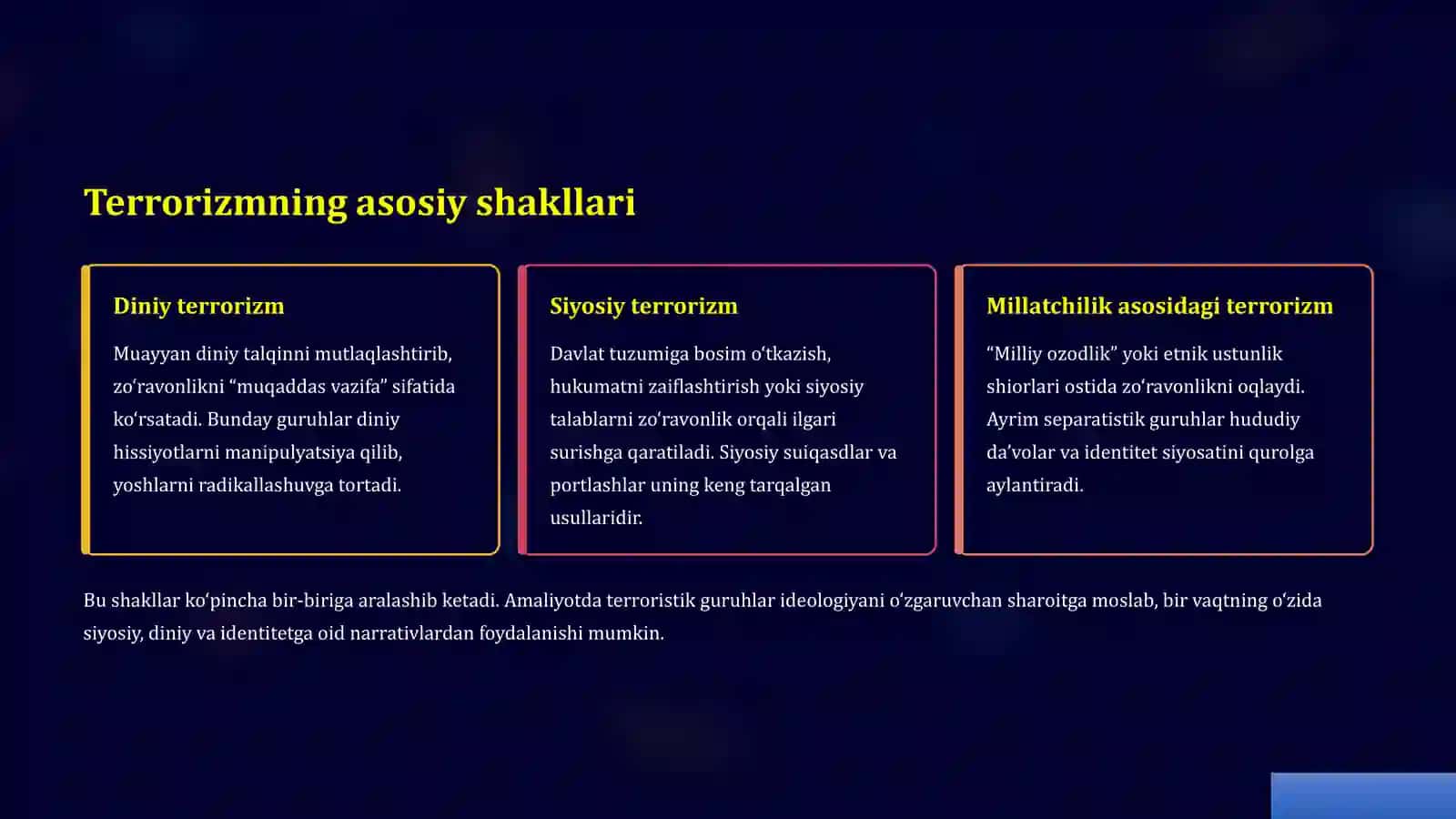 "Globallashuv sharoitida terrorizm' mavzusida taqdimot 4