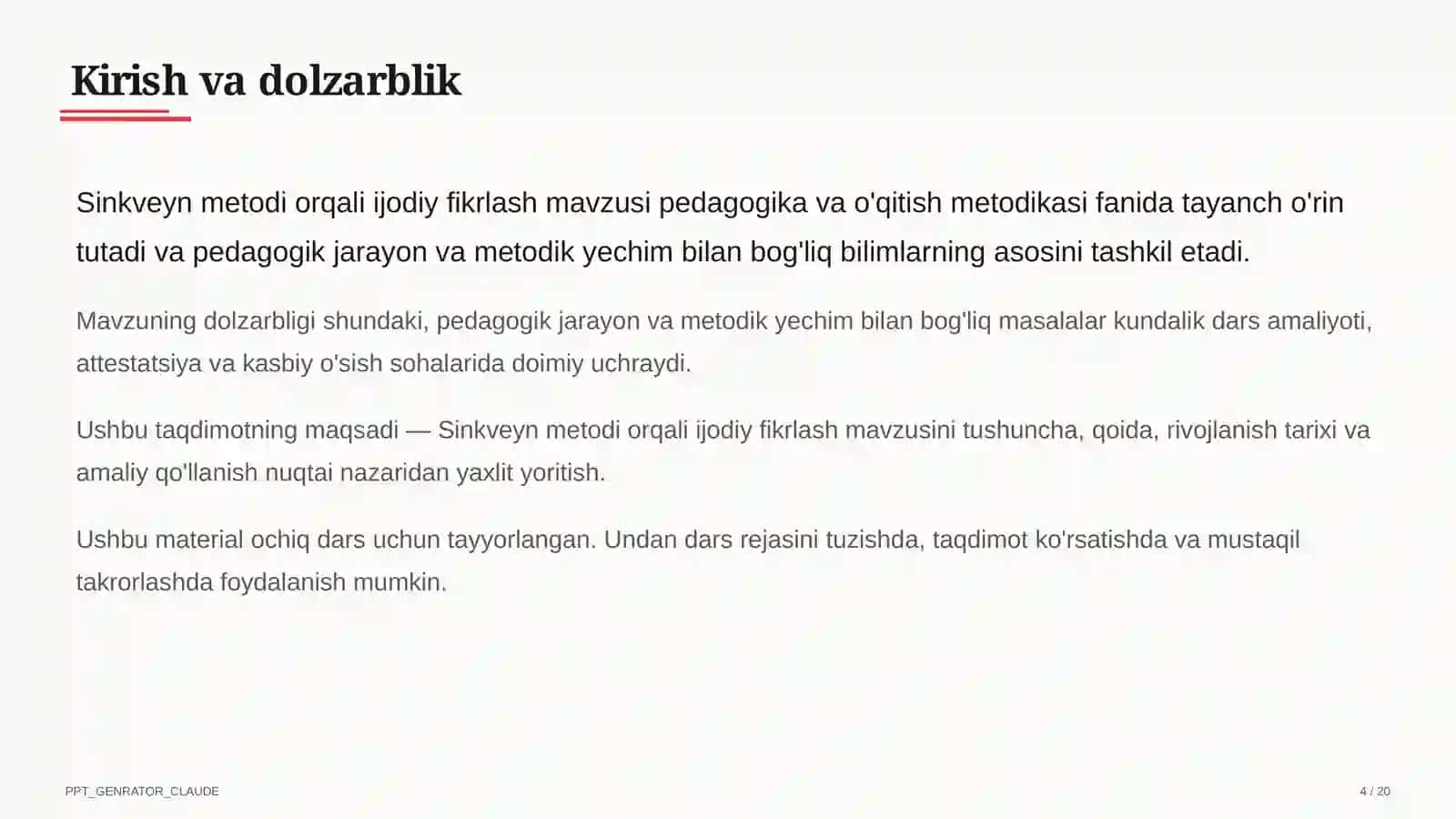 Sinkveyn metodi orqali ijodiy fikrlash 4