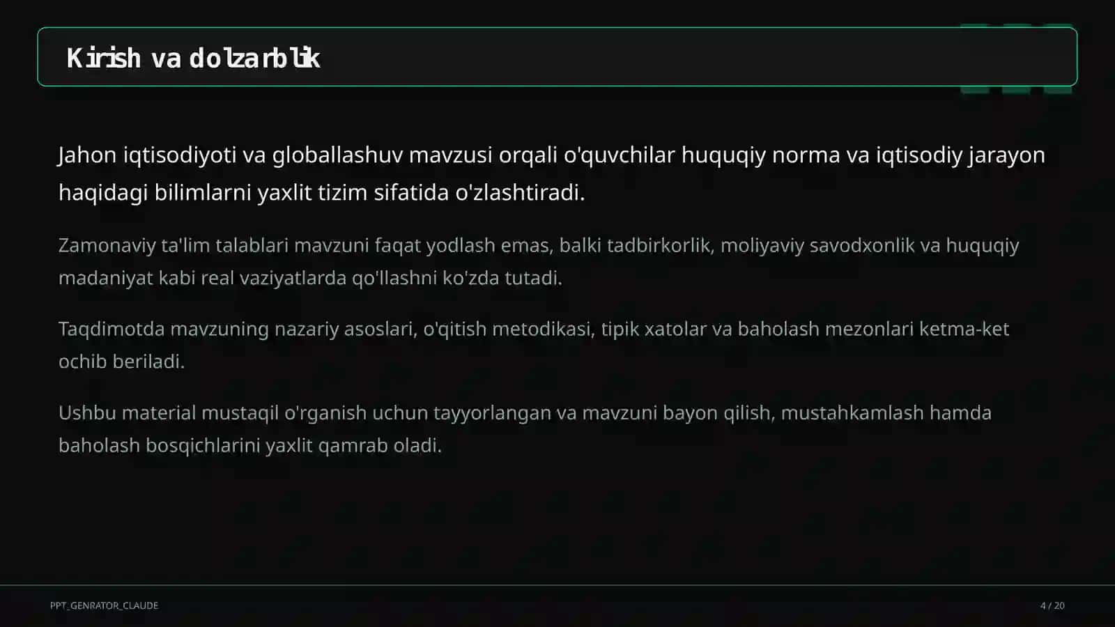 Jahon iqtisodiyoti va globallashuv (11-sinf) 4