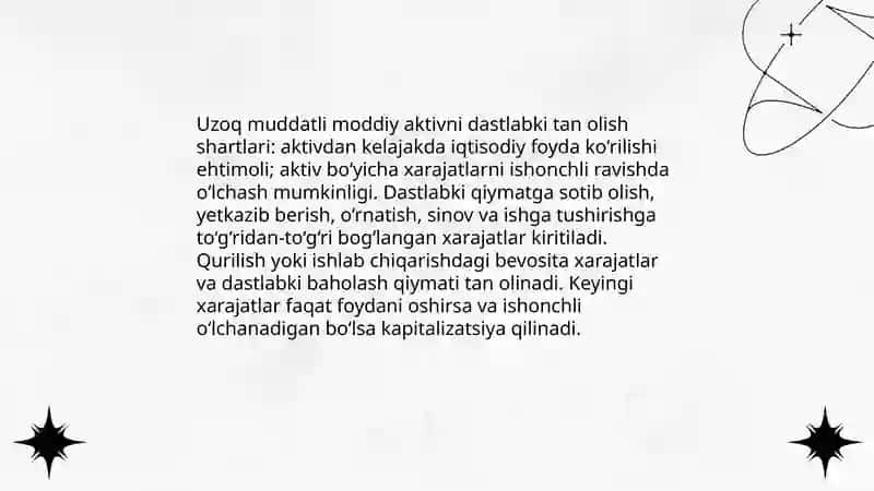 Uzoq muddatli moddiy aktivni tan olish 4