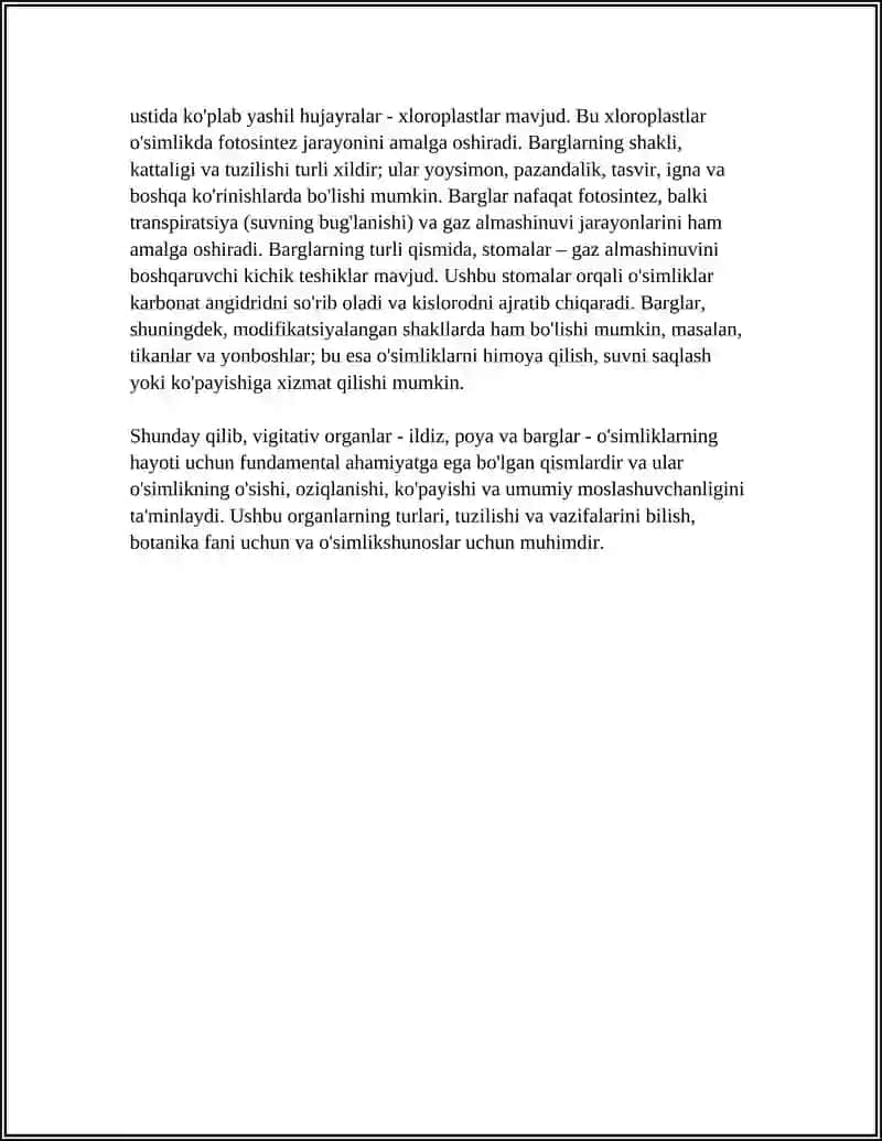 O'SIMLIKLARNI VIGITATIF O'RGENLARGA UMUMIY TASNIFI 4