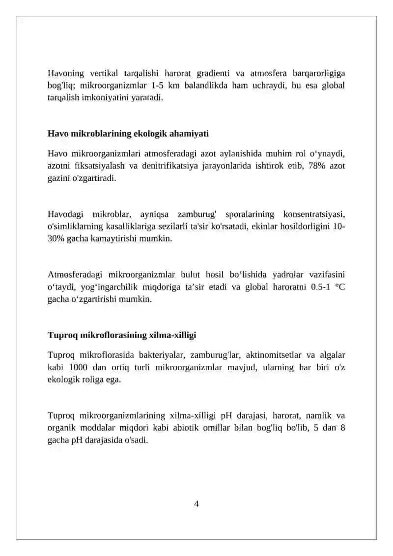 Mikroorganimzlar ekologiyasi,suv,havo,tuproq mikraflorasi 4