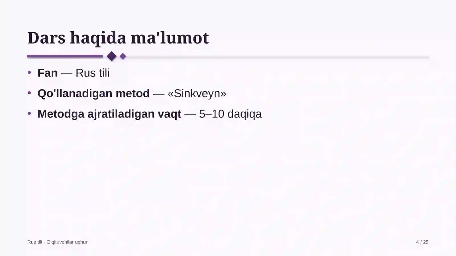 rus tili darslarida sinkveyn metodidan foydalanish 1389 4