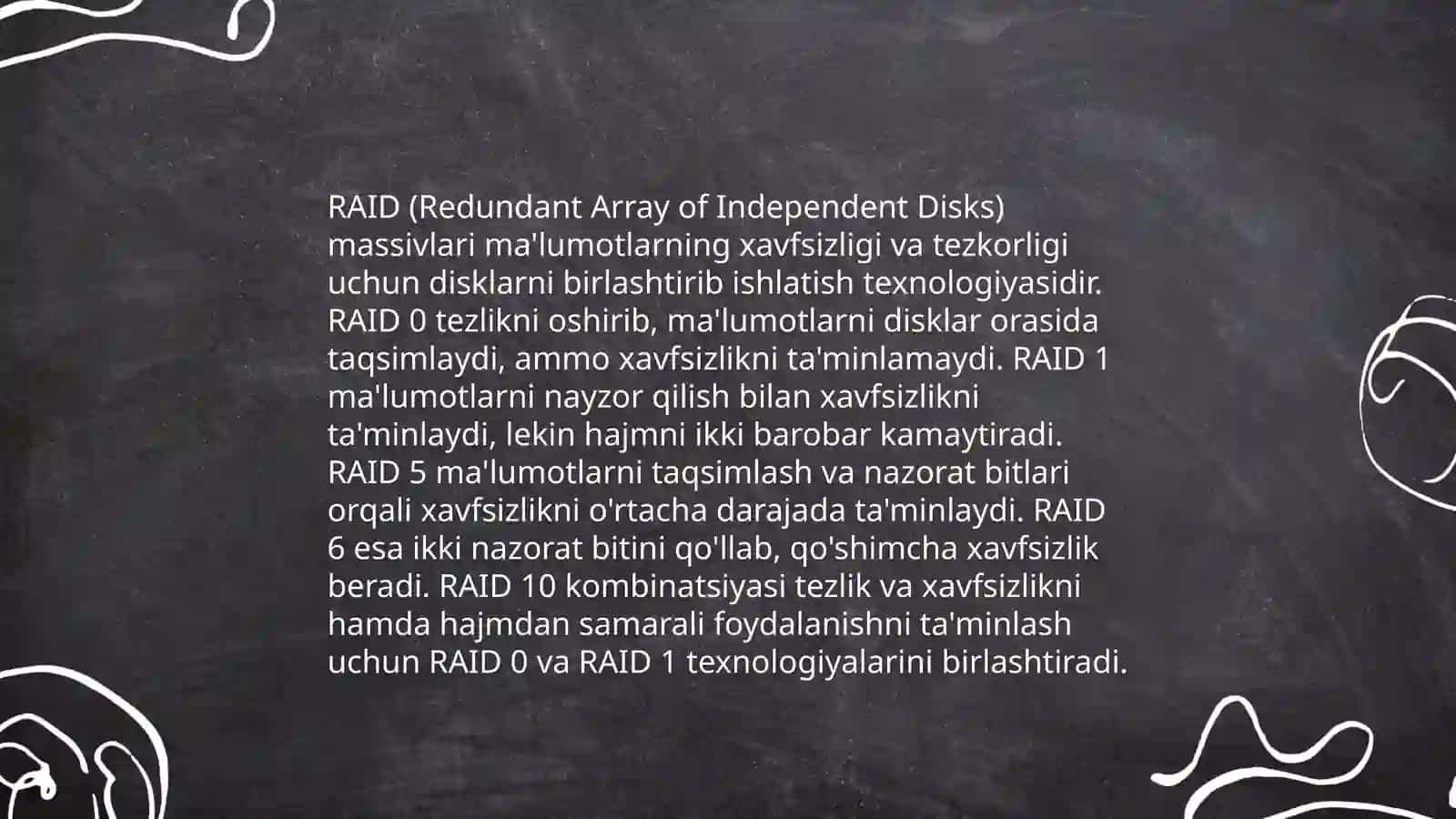 RAID massivlar 4